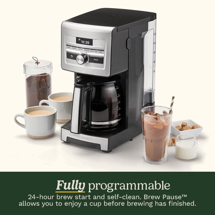 Image of Cuisinart Personal Brew 12-Cup Coffee Maker, Automatic Coffee Machine, Programmable Coffee Maker for Home Brewing Convenience with Adjustable Brew Strength, Stainless Steel /Black, DCC-12