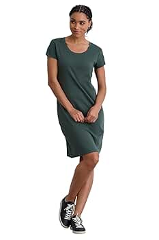 ワンピース ORGANIC COTTON 1X1 RIB T-SHIRT DRESS Organic Cotton Rib T-shirt Dress • Marine Serre