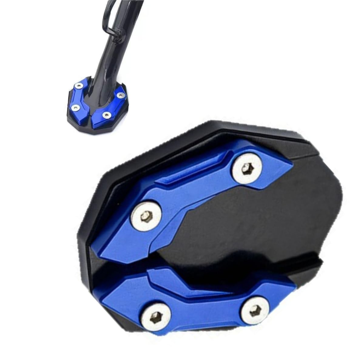 Woniyal Motorcycle Side Stand Pad for Triumph Trophy 1972-2003,Enlarged Kickstand Base Plate Extension Plate Support Foot Protector Durable,Blue