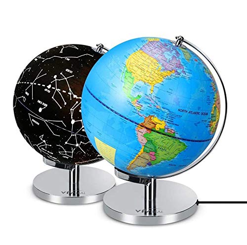 Illuminated Constellation Globe World Globe with Stand 3 in 1 Nightlight and Globe Constellation for Kids Home Bedroom Decorations Kid's Birthday Gifts