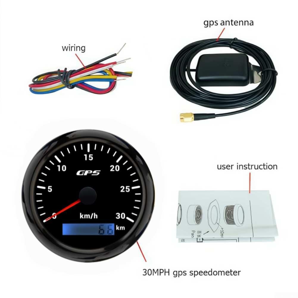 Tachimetro 52 mm in acciaio inox per GPS 9-32 V 52 mm tachimetro in acciaio