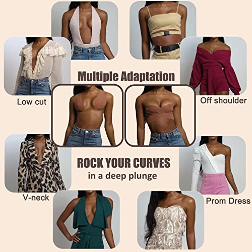 Boob Tape - Breast Lift Tape & Nipple Covers, Boobytape, Body Tape For Breast Lift, Bob Tape For Large Breasts A-G Cup (2 Non-Woven Petals+Boob Tape) Brown #TOP5