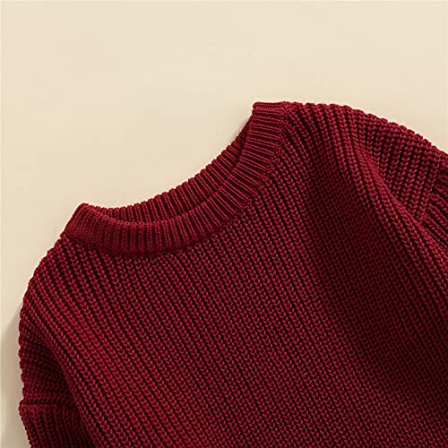 Image of Afunbaby Baby Girl Boy Knit Sweater Blouse Pullover Sweatshirt Warm Crewneck Long Sleeve Tops for Infant Toddler
