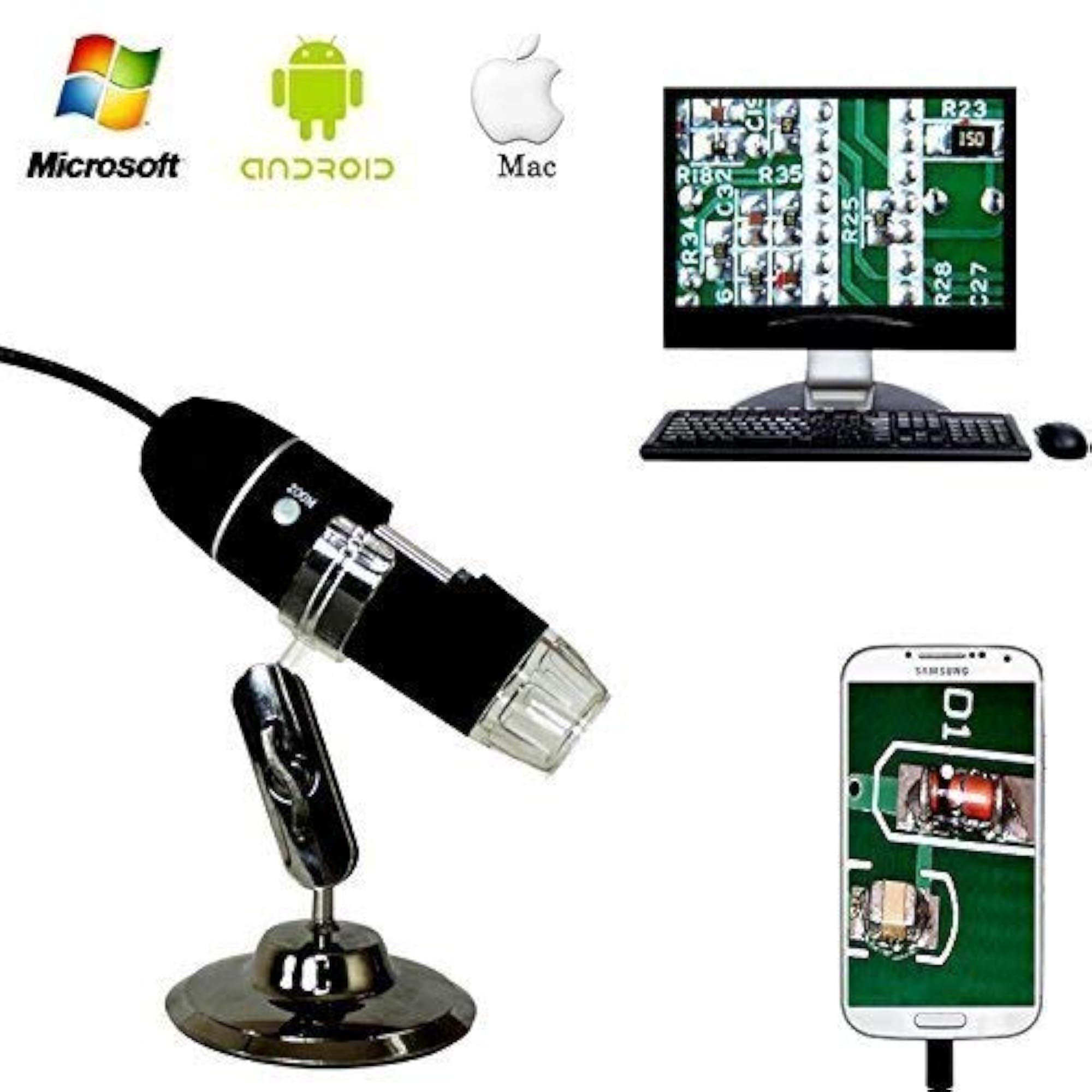 USB Microscope 8 LED Digital Microscope 40-1000x