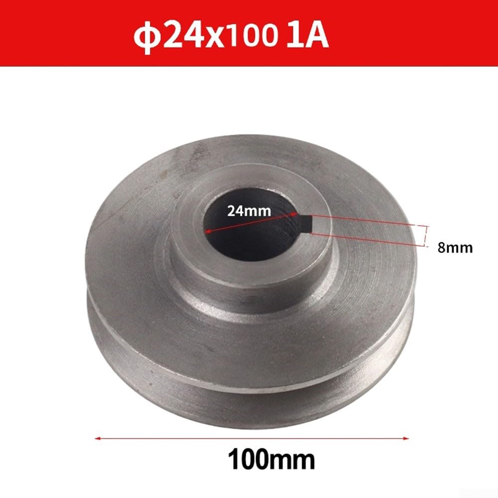 Polea de transmisión de hierro fundido, una ranura, correa trapezoidal, 24x100