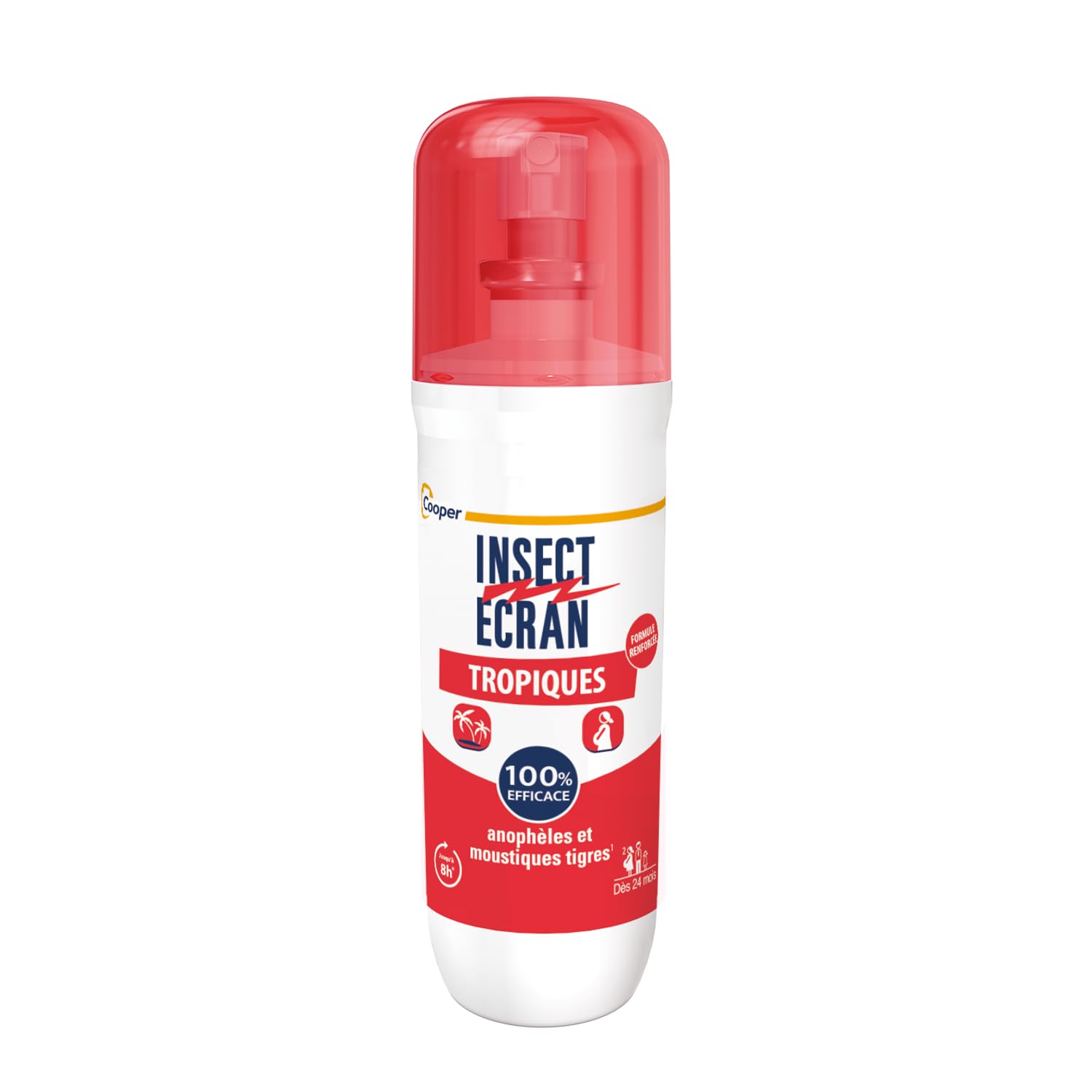 INSECT ECRAN - Anti-​moustiques Tropiques – Efficacité 8h - Spray répulsif peau - Protection contre les piqûres de moustiques - Paludisme - 75 ml