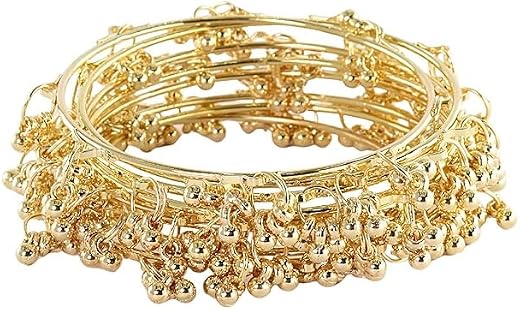CLASSIC BANGLE Women's Stylish Alloy Metal Chudi Set With Ghungroo For Women | Traditional Metal Bangles Jewelry | Latkan ...