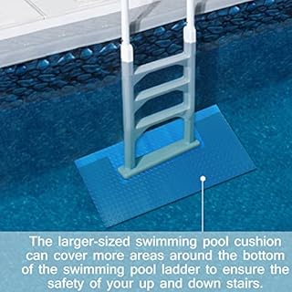 Large Swimming Pool Ladder Mat, 17"x38" Protective Non-Slip Pool Step Pad with Texture，Protective Ladder Pad for Above Ground Swimming Pools Liner and Stairs (Blue)