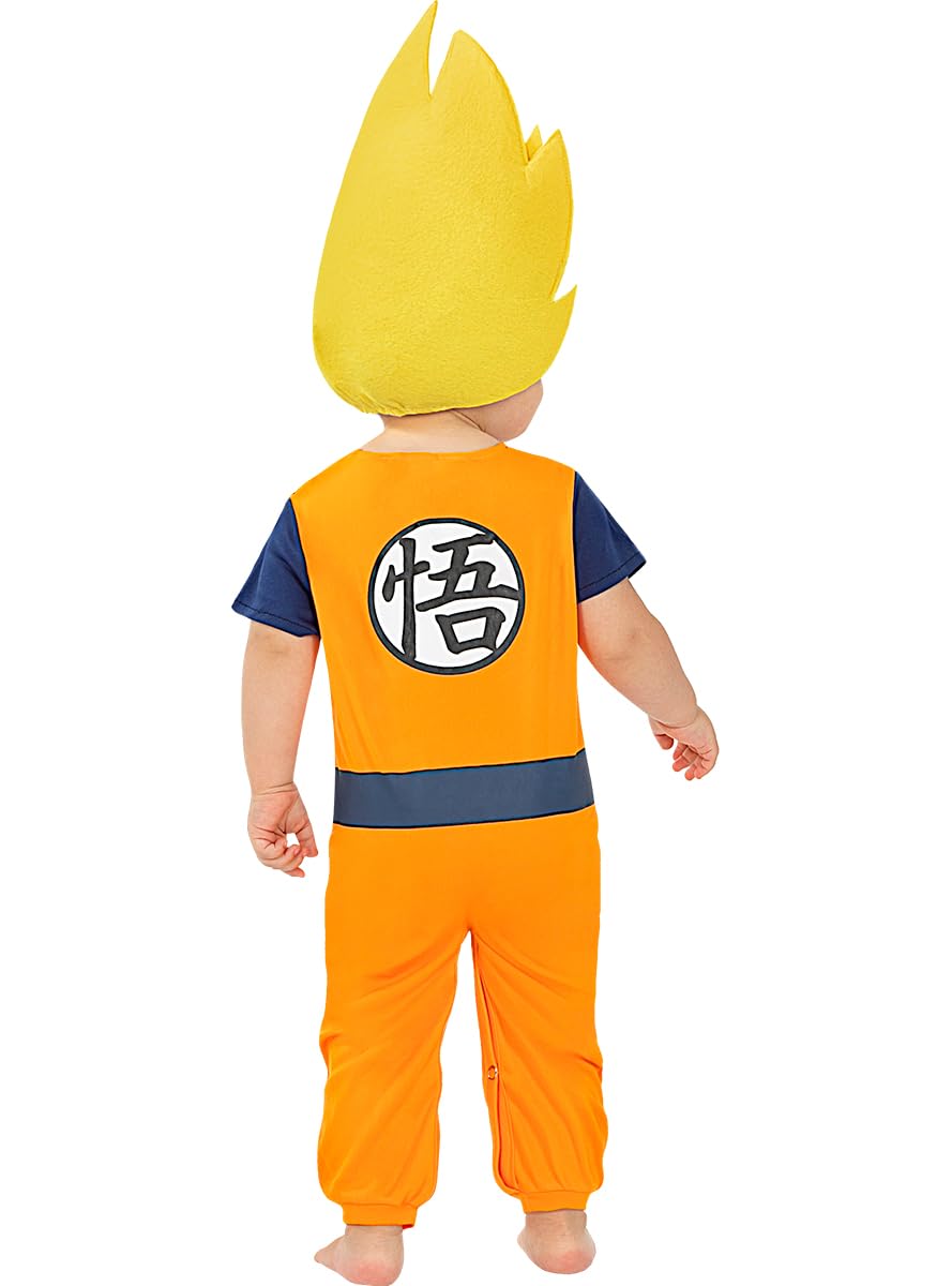 Funidelia | Costume Goku Bebè Dragon Ball per neonati Son Goku, Sfera del drago, Manga - Costume per neonati e accessori per Feste, Carnevale e Halloween - Arancione