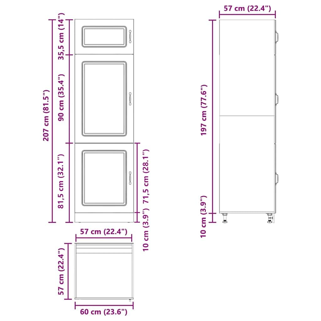 vidaXL Armadio da Cucina Kalmar Bianco Lucido in Legno Multistrato