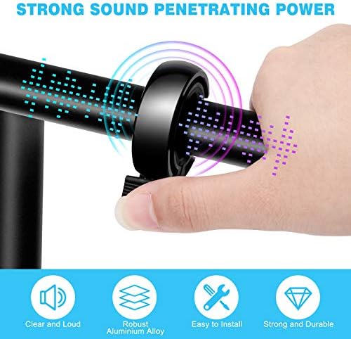 yumcute Bike Bell, New Upgrade Bicycle Bell for Adults Kids Boys Girls, Crisp Clear Sound Road and Mountain Bike Bell, Durable and stylish, Easy Assemble. For handlebars from 22.2 to 31.8 mm.