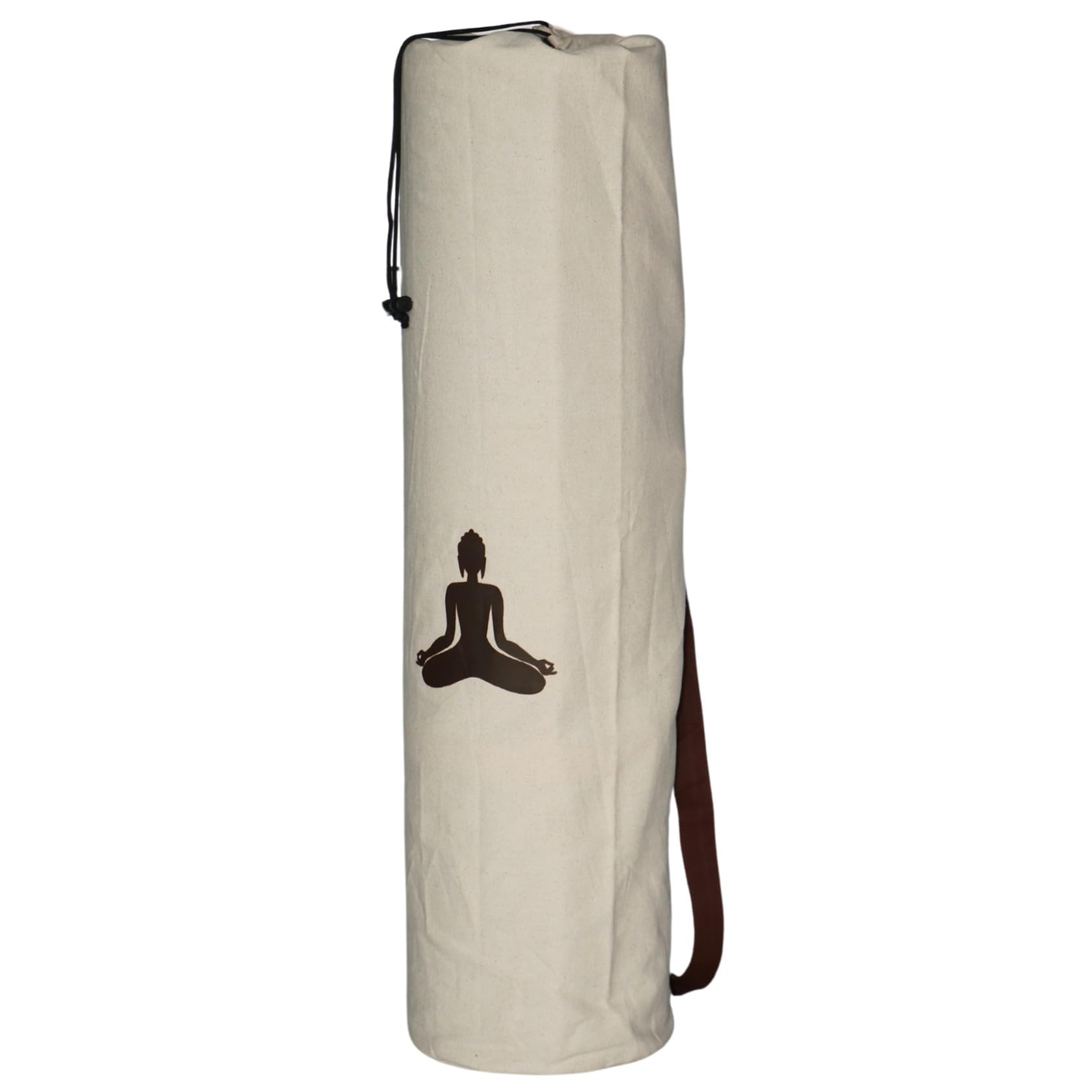 WishKraft Canvas Yoga Mat Bag [Natural Beige Color] Premium Cotton Canvas Fabric (Yoga Mat Bag - Drawstring)