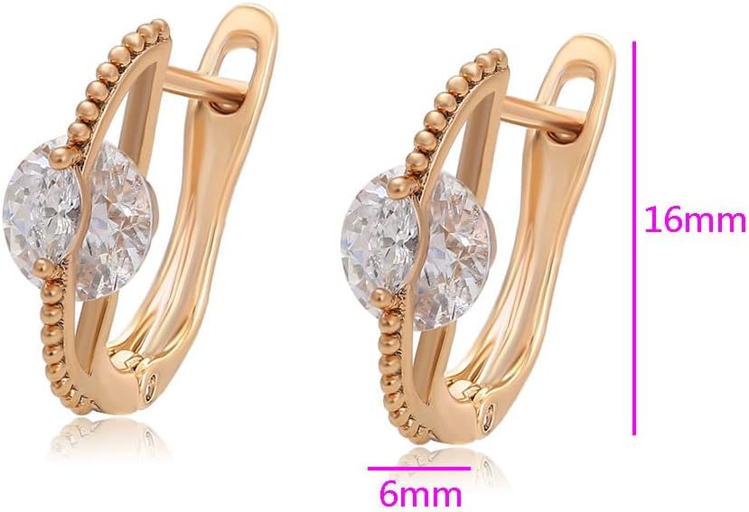 XUPING Cubic Zirconia Small Earrings for Women 18K Gold Plated Sparkly Fashion Jewelry - Image 2