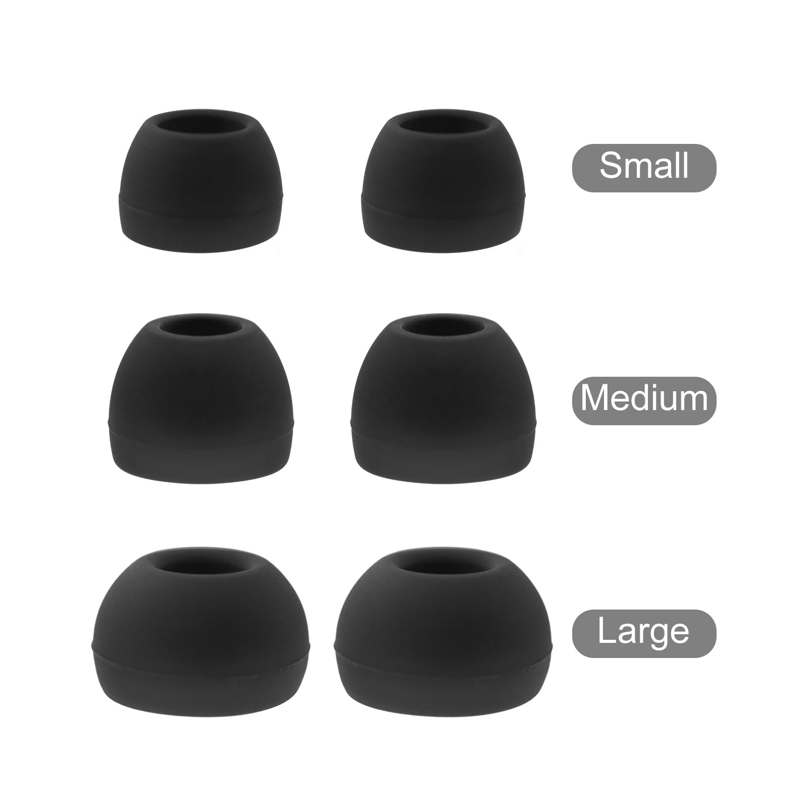 Klowcok Cuscinetti auricolari di ricambio in silicone per JBL Endurance Peak4/Peak3, 9 paia (S/M/L) (nero)