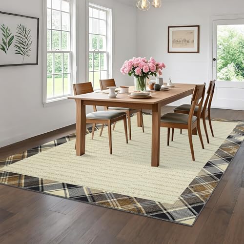 Tapete beige Garvee lavable moderno 9x12 rectangular miniatura 3