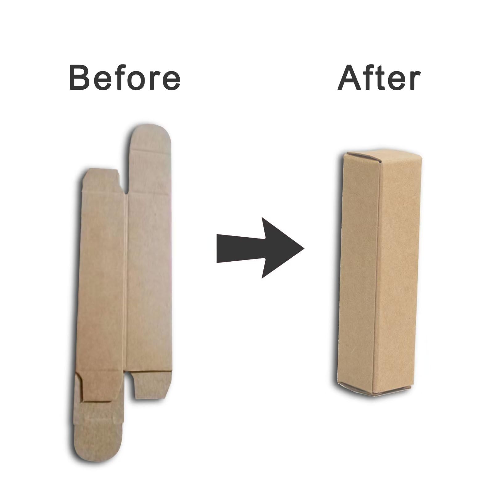 ANZKA 50 Pcs Lip Balm Containers Packaging Boxes, 2.67x0.7x0.7 Inch Wrapping Box for 0.15Oz Lipbalm Round Tubes, 5.5ml DIY Lipsticks Kraft Paper Package Boxes