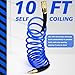 Flutesan 10 Pack 1/4 in x 10 ft Polyurethane Recoil Air Hose Air Compressor Hose Flexible Coiled Line with Bend Restrictor 1/4