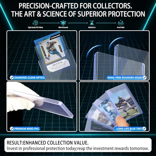 Image of DEDC 400 Top Loaders Card Load Holder Storage for Trading Cards Sports Soft Penny Sleeves Hard Plastic 35 Point Protective 3 inchX4 inch Toploaders Rigid Memorabilia Collectibles