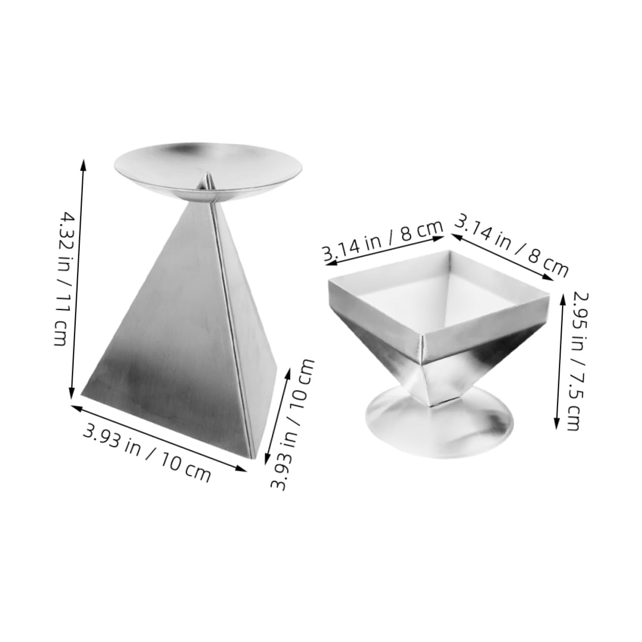 OFFSCH 2pcs Stainless Steel Pyramid Mold Versatile Pyramid Shaping Tool for Cakes and Rice Food Press Mold for Home and Restaurant Use