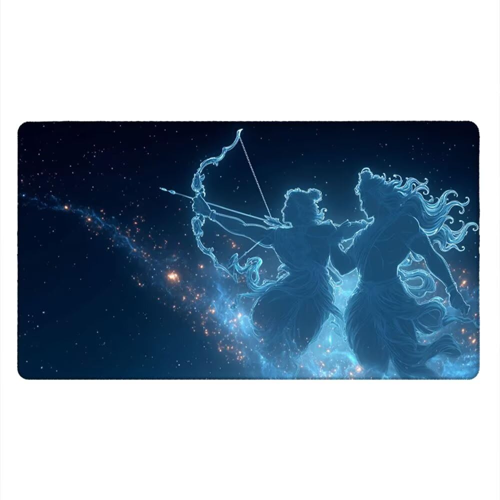 Alfombrilla Ratón XXL Alfombrilla Escritorio 1800x900mm Mouse Pad Mejora la Precisión y la Velocidad con Base de Goma Antideslizante y Bordes Cosidos Duradera (Sagitario De La ConstelacióN) xR8-854