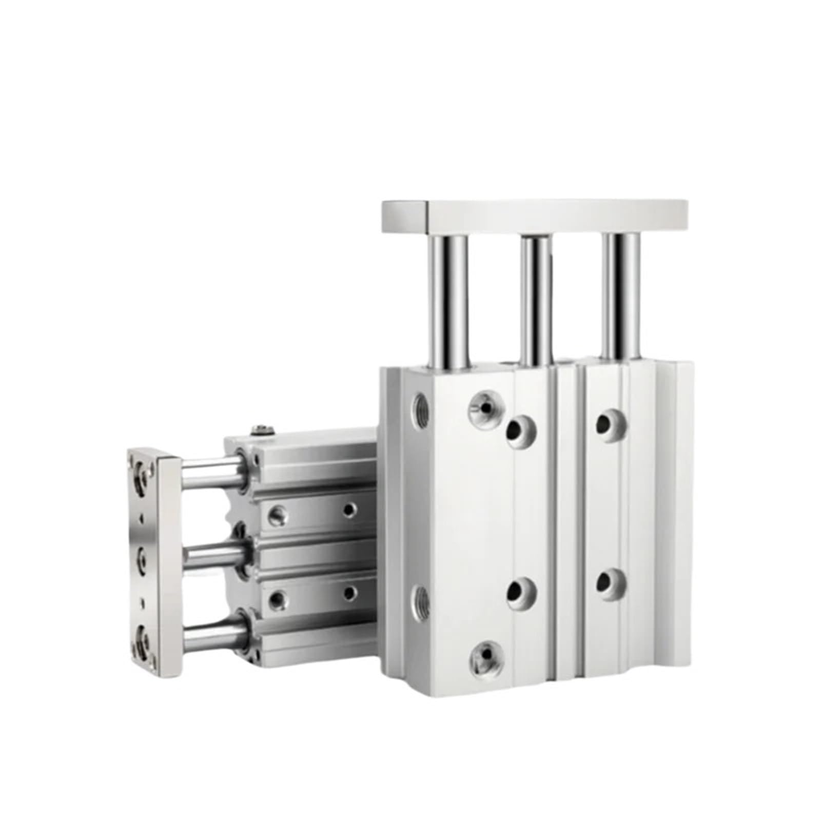 Cilindro de tres ejes guiado Mgpm80 con carrera de 15 mm para espacio reducido