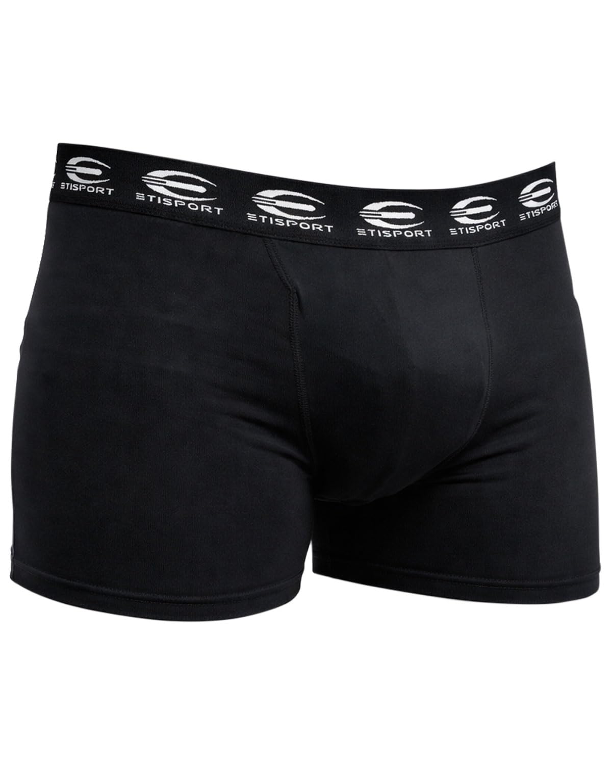 ETISPORT Sports Boxer with Groin Guard Pocket Black. Protection Support XS