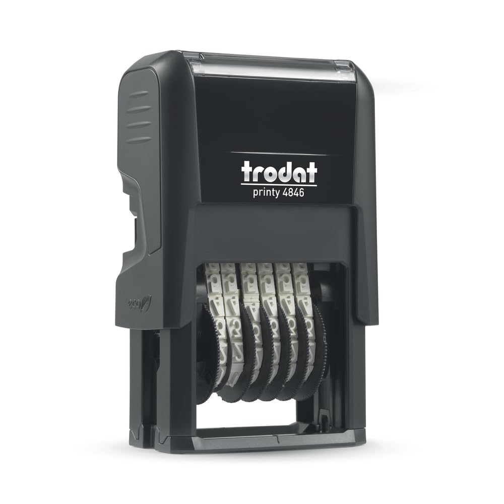 Trodat Printy 4846 - Number Stamp - 6 Bands - Black Ink - Impression Size 27 x 4mm