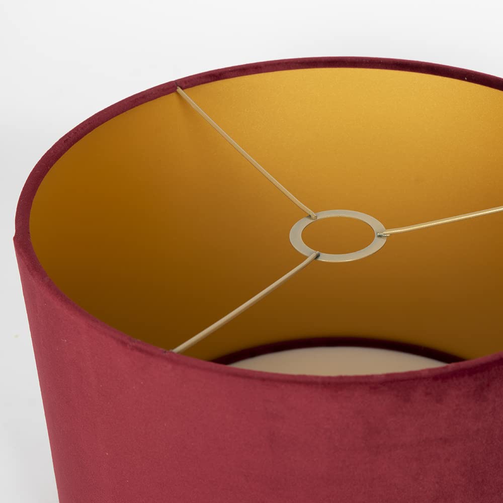 Velours lampenkap bruin met gouden binnenkant 35/35/20
