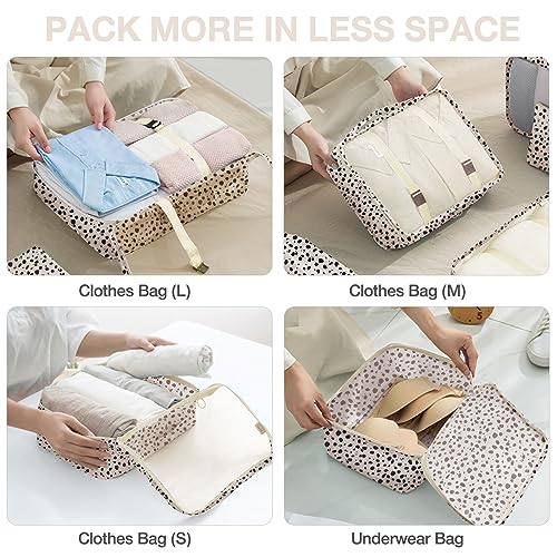 8 Set Packing Cubes for Suitcases, Packing Cube with Shoe, Cosmetics, Clothing, and Accessories Bags Packing Cubes for Travel Luggage Organizer(Leopard) - Image 4