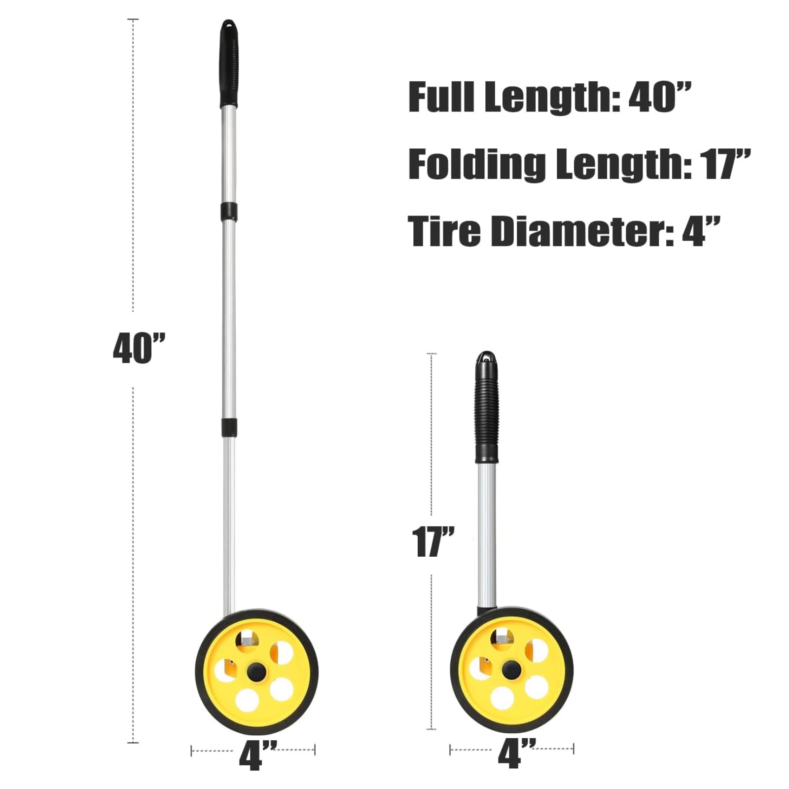 Roue De Mesure De Distance, 9999.9 M Roulette De Mesure Pliable Odometre A Roue Decametre, Télescopique Roue De Mesure Métriques Mesure De Roulement, RéInitialisation D'Un Bouton