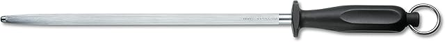 Victorinox Round Finecut Butcher Sharpening Steel, Black/Silver, 30 x 5 x 5 cm