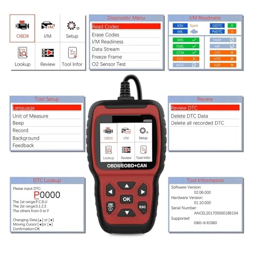 Herramienta diagnóstico automático con pantalla LCD para errores de motor 3