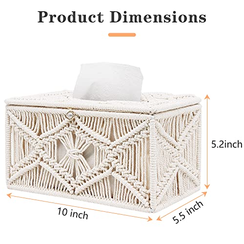 Boîte à mouchoirs rectangulaire style bohémien pour la décoration de la maison