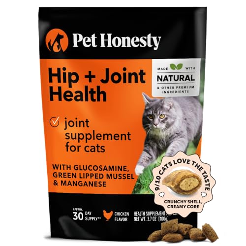 Cat Hip & Joint Health Crunchy & Creamy Chews - Cat Joint Support Supplement with Glucosamine, Health Supplies & Hip Support for Indoor & Outdoor Cats (Chicken 30-Day Supply)