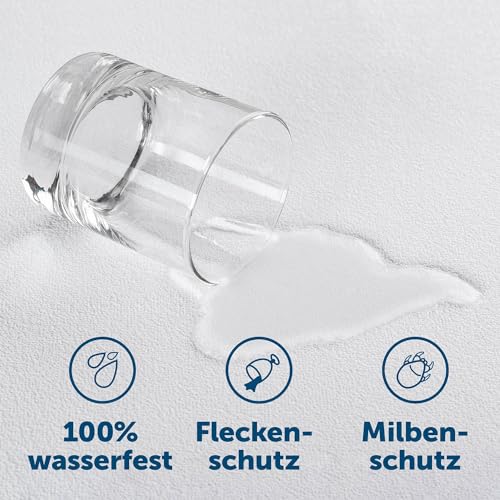 Blumtal Matratzenschoner 140x200cm - wasserdichte Matratzenauflage 140x200cm aus 80% Baumwolle - Oeko-TEX zert. Inkontinenzunterlage waschbar bis 95 °C - knisterfreier Bett Topper - Bettwanzen Schutz