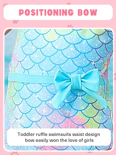 Girls One Piece Swimsuits Toddler Cute Ruffle Bathing Suits Quick Dry Beach Swimwear Size 1-5 Years4