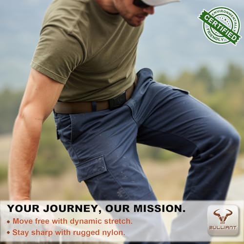 Image of BULLIANT Men Tractical Belt,Stretch Western Rigger Web Belt For Cowboy Military Heavy Duty Hiking Hunting 1.5 inch-Cut For Fit