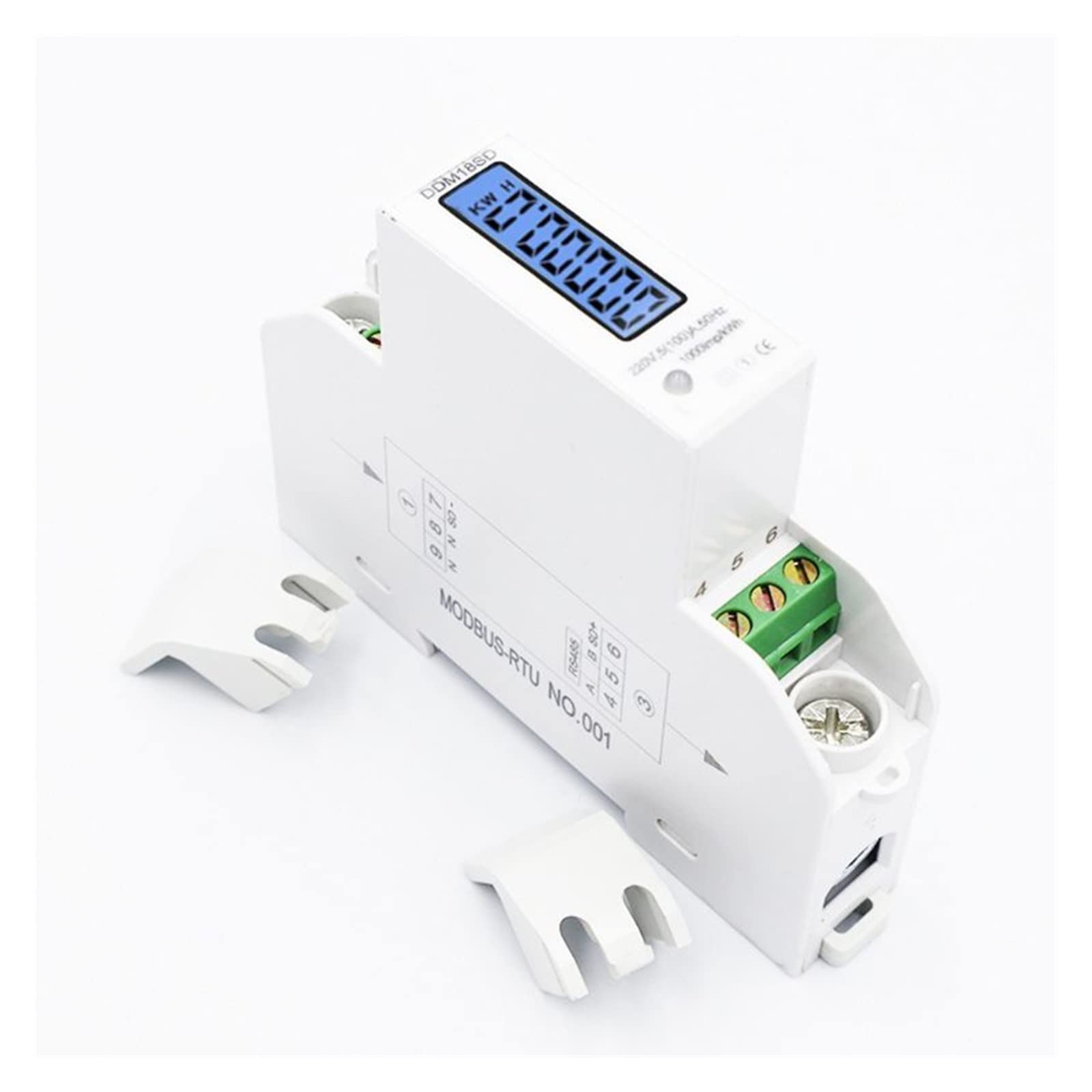 Medidor De Consumo Electrico, 5(100A) Riel DIN monofásico RS485 Modbus-RTU Consumo de energía KWh Watt Meter Medidor de energía, Fácil de Instalar