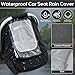Waterproof Baby Car Seat Cover, Infant Car Seat Rain Cover with Clear Window & Breathable Mesh, Universal Baby Carrier Cover with Support Rod to Prevent Collapse, Lightweight Canopy Weather Shield
