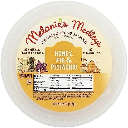 MELANIES MEDLEYS Cheese Spread, Honey Fig & Pistachio, 7.5 oz