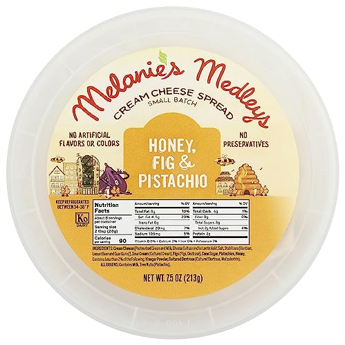 Melanies Medleys Cheese Spread, Honey Fig & Pistachio, 7.5 Oz #TOP24