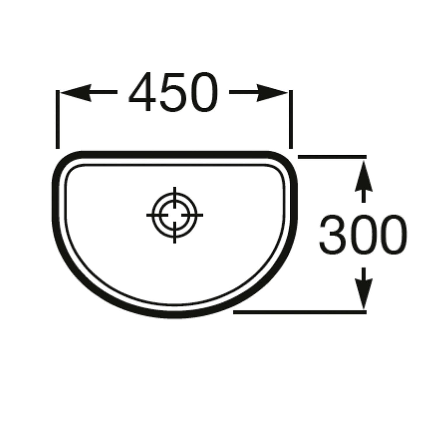 Roca A327C10000 Porcelana umywalka na blacie, Optica 450x300x130, Kolor Biały