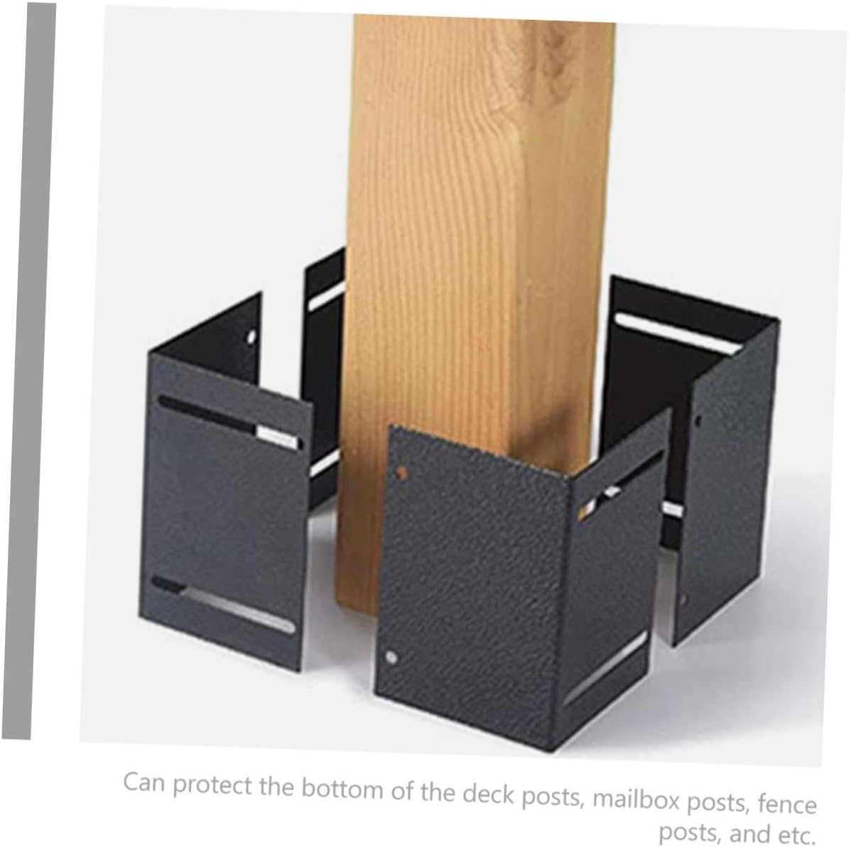 HOMSFOU 2sets Mailbox Post Protector Railing Post for Deck and Fence Square Base for Mailbox and Fence