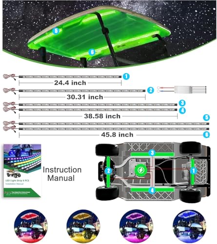 10L0L 6PCS Golf Cart RGB LED Kit