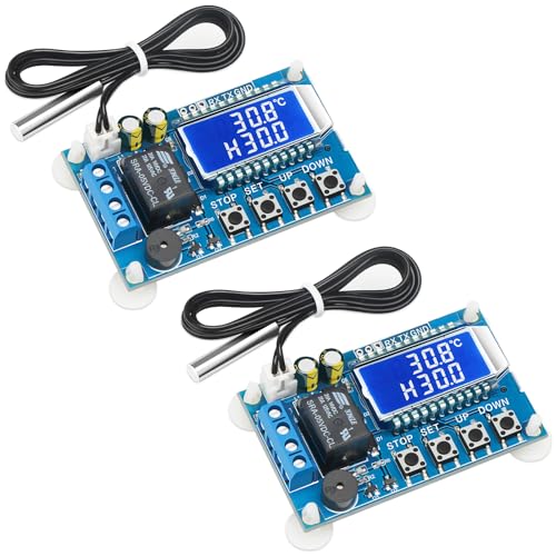 DROK Electronic Thermostat Controller 2pcs, DC 6-30V 24V Digital ...