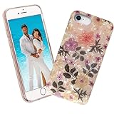 ARSTVEC for iPhone SE 2nd 3rd 2022 2020 SE3 SE2 Case,for iPhone 8 7 Case for Girl Women MenGlitter Pearly Luster Shell Shiny Sparkle Bling Slim Soft TPU Phone Case Cover,Purple Flower Floral