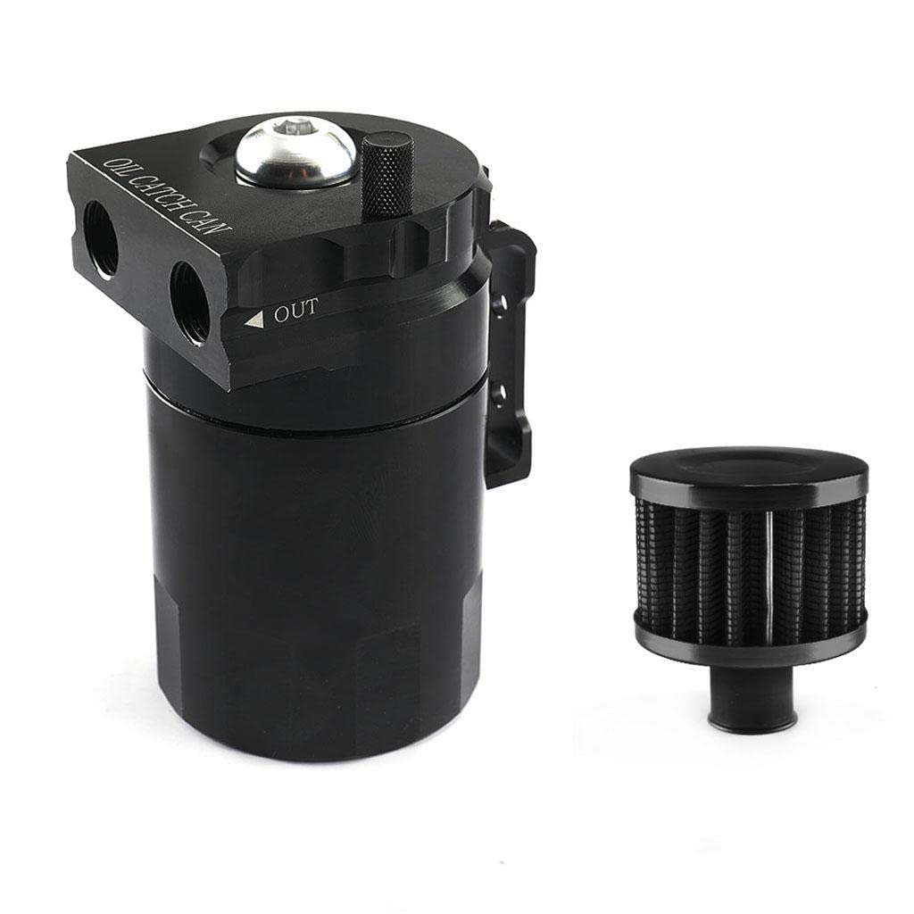 Lata de Aceite Universal de 300 Ml, Depósito de Suministro de para Motor, Kit de Filtro de Ventilación del Motor, Piezas de Coche, Línea de C, Negro con Filtro