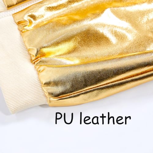 Image of Boys Sequin Jackets Flip Sparkle Sleeve Bomber Varsity Kids Glitter Birthday Jacket Coat Leather Shiny Boy Clothes
