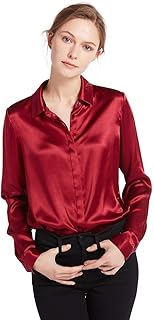 Silk Blouse for Women 100% Pure Silk Long Sleeves Cool...