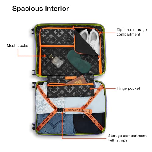 Image of Nasher Miles Bali Hard-Sided Polypropylene Cabin Luggage 20 inch | 55cm | 8 Wheels Small Trolley Bag for Travel | Suitcase (Grey)